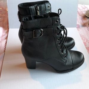 Clarks leather heeled boots
